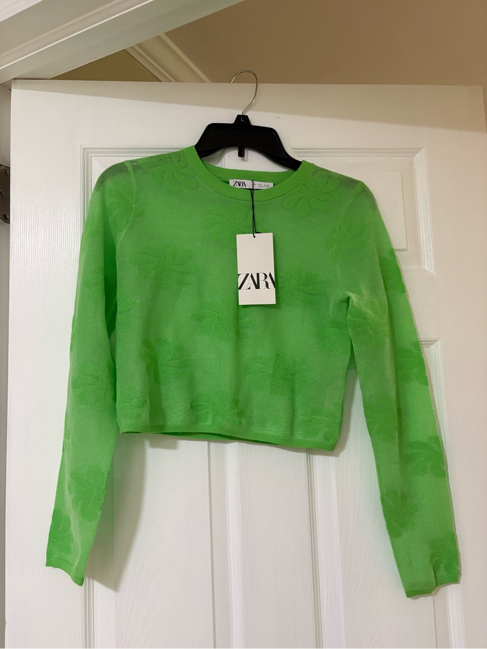 Zara Neon Green Lightweight Sheer Top
